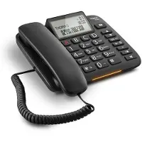 Gigaset DL380, Analoog telefoon, Telefoon met kabel, Luidsprekerfunctie, 99 tonen, Nummerherkenning, Zwart