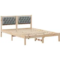 vidaXL Bedframe Lichtgrijs 140 x 200 cm Massief grenenhout