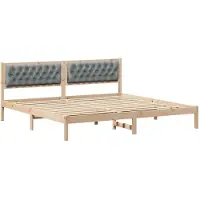 vidaXL Bedframe Lichtgrijs 200 x 200 cm Massief grenenhout