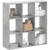 vidaXL Boekenkast 102x32x102 cm bewerkt hout betongrijs