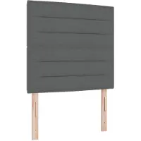 vidaXL LED Hoofdbord met LED-stripverlichting Donkergrijs 100 cm Stof