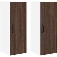 vidaXL Wandkast LUCCA 2 st Bruin eiken Bewerkt hout