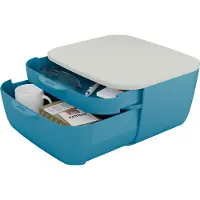 Leitz Cosy ladebox, voedselveilig, 2 laden, met rubberen voetjes, B 251 x D 275 x H 143 mm, blauw