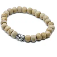 Ancient Wisdom Fragrant Sandal Beads & Buddha Armband - Unisex - Licht Geurende Sandelhouten Kralen