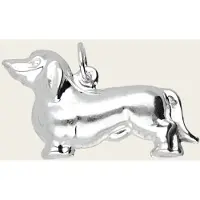 MOOYE ® - Collectie Zilveren Teckel groot hol kettinghanger