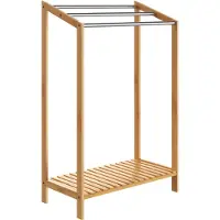 Casaria Handdoekenrek Bamboe met Stangen RVS