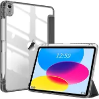 Ntech Hoes geschikt voor iPad 2025 hoes Zwart - iPad A16 hoes 11th Generation hoes - iPad 2022 hoes Smart Case met Harde Doorzichtige Achterkant en Pencil Slot