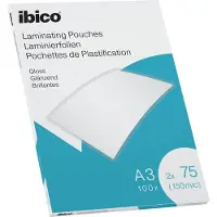 Ibico Lamineerhoezen - voor A3 Documenten - 2 x 75 Micron - 100 stuks - Glanzend