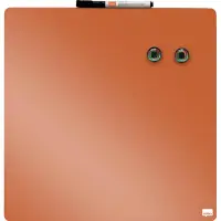 Nobo Mini Magnetisch Whiteboard Tegel Gekleurd - 360mmx360mm - Inclusief Whiteboard Marker en Magneten - Oranje