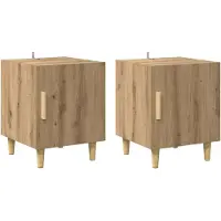 vidaXL Nachtkastje 2 st Artisan Eiken 40 x 40 x 50 cm Bewerkt hout