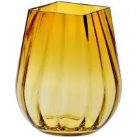 Krosno Ambergeglazuurde vaas met vierkante rand - 25,5 cm