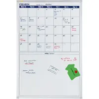 Franken kalender X-tra!Line VO-18, maandoverzicht met notitieveld, magnetisch, B 600 x H 900 mm, staal en aluminium, wit