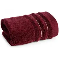 Eurofirany Bordeaux handdoek 30x50 cm met gouden strepen, 100% katoen