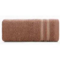 Eurofirany Zacht handdoekje 30x50 cm baksteenkleurig met decoratieve band