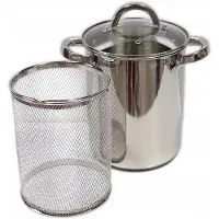 Tadar RVS Kookpan 16cm 4L met Glazen Deksel - Geschikt voor Inductie