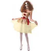 Vegaoo - Angstaanjagende clown vermomming beige vrouw