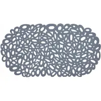 Bisk Antislip Badmat Ovaal 68x38 cm - Grava Blauw