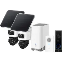 Eufy Security eufyCam S4 2-camera set - wit + E340 2K Draadloze Video Deurbel met chime - Accu Zwart