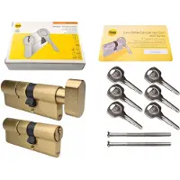 Yale Y600 cilinderslot 30/50+50/30 messing, systeem met één sleutel, 6 sleutels