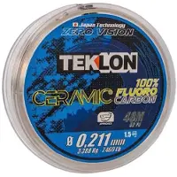 Teklon Ceramic Fluorocarbon vislijn 48 meter - 100% fluorocarbon leadermateriaal van voor maximale onzichtbaarheid onder water 0.186MM / 2,827KG