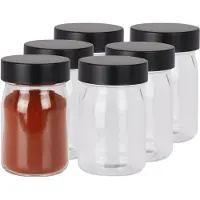 Excellent houseware Kruidenpotjes - 6x stuks - 250 ml - glas - met rvs deksel - luchtdicht
