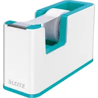 Leitz WOW Plakbandhouder - Inclusief 1 Rol Plakband - IJsblauw/Wit