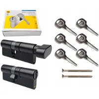 Yale Cilinderslot Set 50G/30+30/50 Zwart met 6 Sleutels - Gelijksluitend