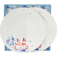Duo SNEEUWMAN Kerst Dessertborden Set (2 stuks)