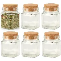 Excellent houseware Kruidenpotjes / kleine voorraadpotjes - 12x stuks - glas - transparant - 160 ml - flessenpost - mini formaat