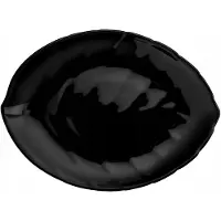 Altom Design Nocturn Dessertbord - Zwart Glas, Bladvorm, 19 cm