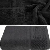 Eurofirany Luxe Katoenen Badhanddoek 70x140 cm - Zwart, 550 g/m²