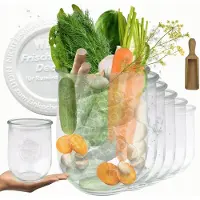 Weck Potten 1062ml met Plastic Deksel en Maatbeker - Set van 6
