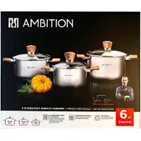 Ambition RVS Pannenset Sapore 6 Delen - Inclusief Deksel