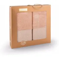 Zwoltex Art Deco Handdoekset - Poederroze 50x90 + 70x140 cm - 100% Katoen