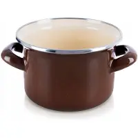 Orion Bruine Emaille Pan 14 cm - 950 ml - Verzonden voor alle doeleinden