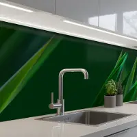 KitchenYeah Keuken achterwand 400x80 cm - Spatscherm zelfklevend Natuur - Gras - Donkergroen - Muurbeschermer - Spatwand fornuis