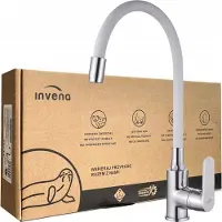 Invena Joga Keukenmengkraan Wit Mat met Flexibele Uitloop