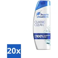 Head & shoulders 20 x - Shampoo - Classic Clean - Dagelijkse Reiniging & Gezond Haar - 400 ml - Anti-roos Shampoo - Dagelijkse Reiniging - Gezond Haar - Roosvrij Haar - Hoofdhuid Verzorging