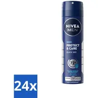 Nivea 24 x Men Deodorant Spray Protect & Care 150 ml - Deodorant Spray - Anti-transpirant - 48 Uur Bescherming - Alcoholvrije Deodorant - Verzorgde Oksels