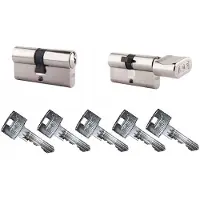 LOB Hektor Cilinderslot 30/40mm Nikkel Chroom met 6 Sleutels & Kaart