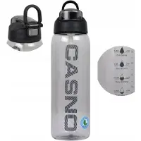 Casno Tritan Waterfles 1000ml met Motivatie en Rietje - BPA-vrij
