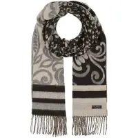 Fraas sjaal Cashmink Scarf Black White zwart