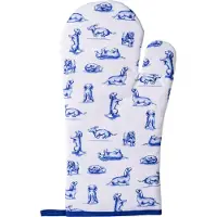 Heinen Delfts Blauw Ovenwant Nhaan Blauw / Wit 34 X 18 Cm