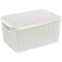 BranQ Rotan - Universele mand 10L - met deksel - Wit