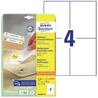 Avery Zweckform universele etiketten, 105 x 148 mm, wit, 30 vel, verwijderbaar