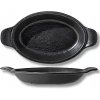 Wilmax Ovale Porseleinen Ovenschaal Zwart 28x16cm 500ml