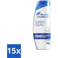 Head & shoulders 15 x - Shampoo - Classic Clean - Dagelijkse Reiniging & Gezond Haar - 400 ml - Anti-roos Shampoo - Dagelijkse Reiniging - Gezond Haar - Roosvrij Haar - Hoofdhuid Verzorging