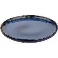Altom Design Reactieve Strepen Porseleinen Dessertbord 20,5 cm - Blauw