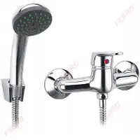 Ferro Smile Wanddouchekraan Chroom BSM77 - Compleet met doucheslang en handdouche