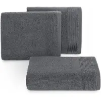 Eurofirany LARI Badhanddoek 30x50cm Staalgrijs 500g/m² met Borduursel